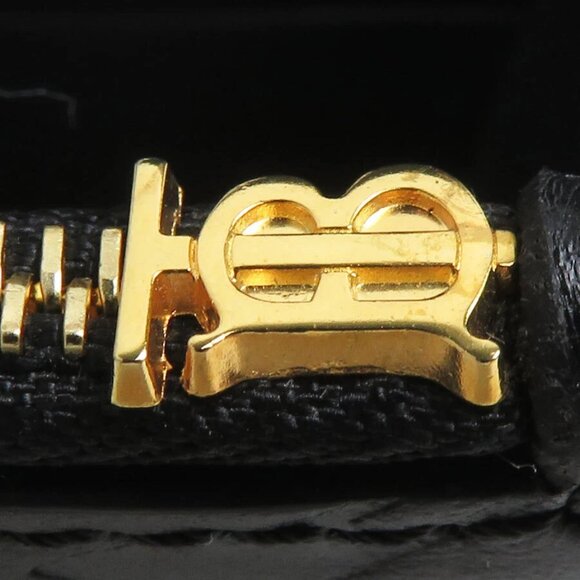 Auth BURBERRY Long Wallet Black Leather/Goldton - Picture 8 of 8